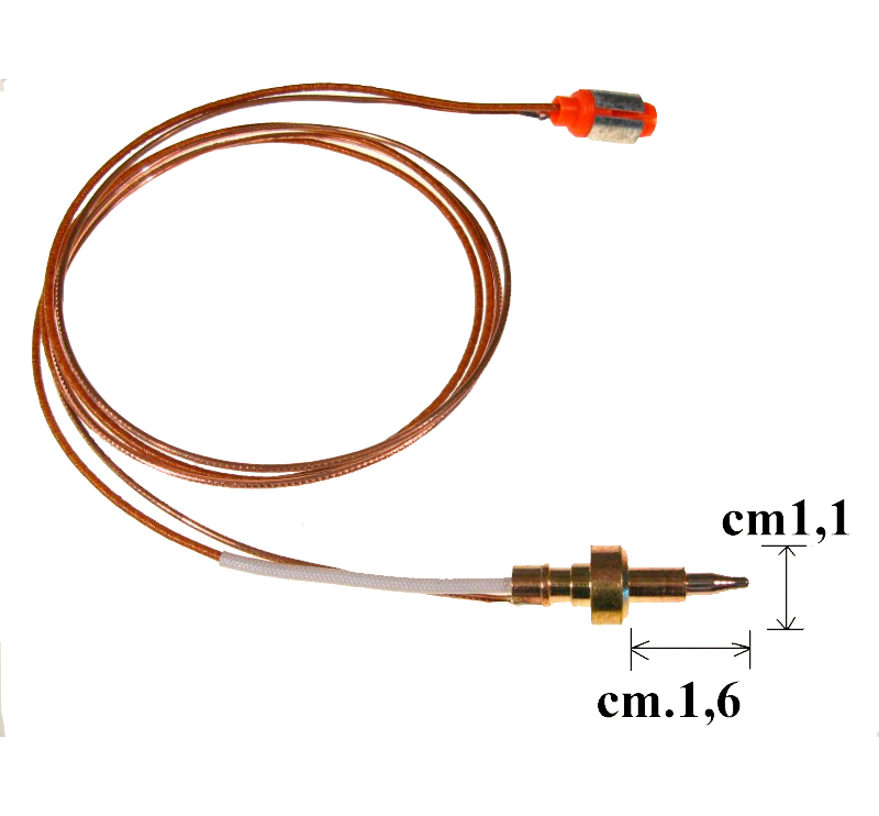 Termocoppia universale filettata completa di accessori Lunghezza 120 cm